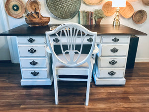 Stunning Large Rolling Executive Desk & Chair