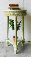Load image into Gallery viewer, Shabby Green Plant Stand Table