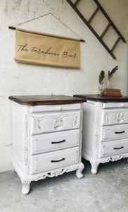 Beautiful Chunky Farmhouse Nightstand Set (2)