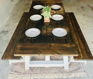 Gorgeous Farmhouse Table & Two Benches