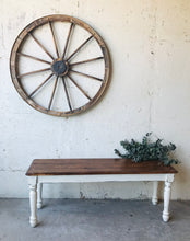 Load image into Gallery viewer, Pretty Chippy &amp; Distressed Farmhouse Bench