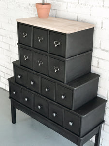 Available @Twin Rivers Awesome Black Apothecary Cabinet