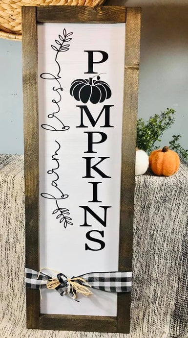 Farm fresh pumpkins sign