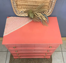 Load image into Gallery viewer, Bright &amp; Cheery Coral Small Chest of Drawers