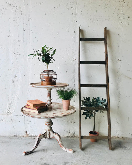 Chippy Rustic Tiered Accent Table