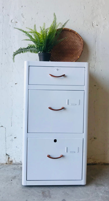 Adorable Vintage Industrial Rolling File Cabinet