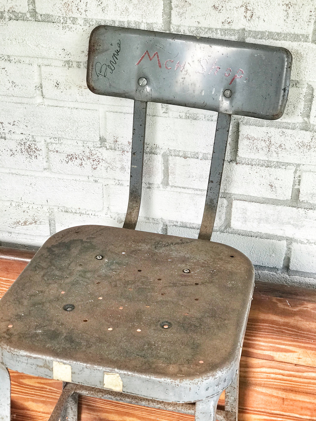 Cool old metal mechanic stool