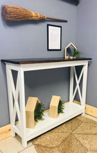 Load image into Gallery viewer, Farmhouse Cross-base Entryway Table