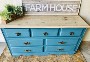 Beautiful Blue Farmhouse Buffet or Dresser