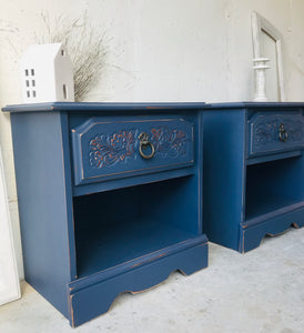 Darling Vintage Navy Nightstand Set