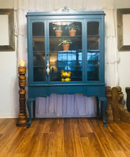 Load image into Gallery viewer, Pretty Blue Vintage China Cabinet