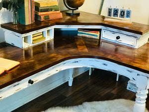 Gorgeous Farmhouse L-Shaped Desk & Chair