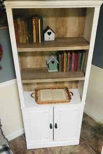 Beautiful Neutral Farmhouse Bookcase