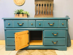 Pretty Coastal Long Dresser or Buffet