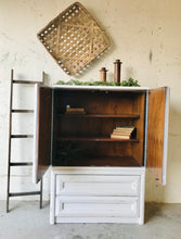 Load image into Gallery viewer, Vintage Farmhouse Armoire Chest of Drawers