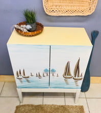 Load image into Gallery viewer, Cute Coastal Scene Painted Cabinet