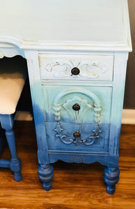 Gorgeous Antique Ombré Vanity & Stool