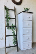 Load image into Gallery viewer, Adorable Skinny Farmhouse Chest of Drawers