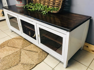 Pretty Farmhouse TV Stand Cabinet