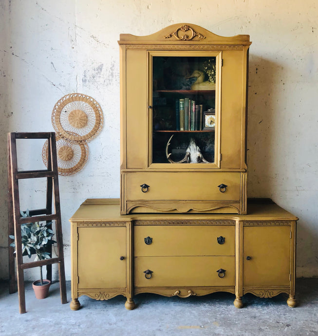 Married Antique Cabinet & Buffet