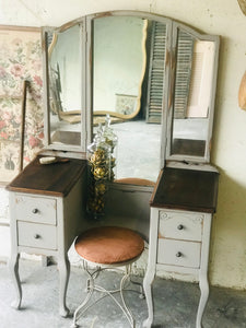 Pretty Antique Vanity & Stool