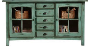 Stunning Turquoise TV Console Cabinet or Buffet