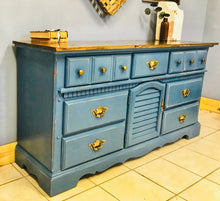 Load image into Gallery viewer, Perfect Blue Chunky Long Dresser, Buffet, or TV Stand