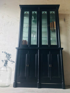 Classy Vintage Black China Cabinet