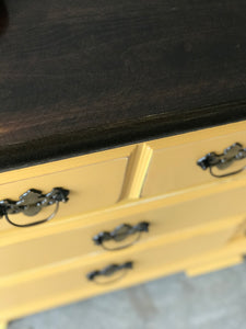 Adorable Mustard Yellow Chunky End Table or Nightstand