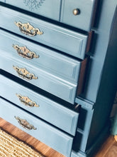 Load image into Gallery viewer, Chunky Vintage Stormy Blue Chest of Drawers