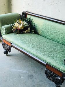 Beautiful Late 1800s Antique Carved Mahogany Sofa