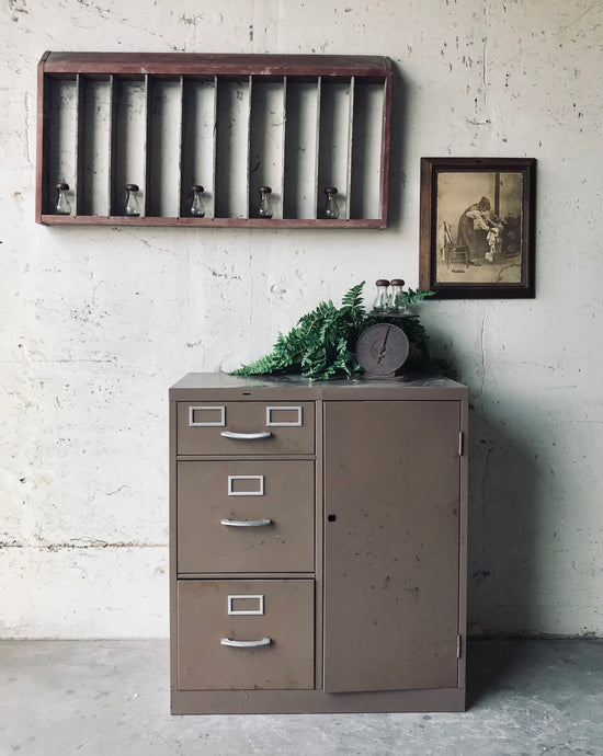 Awesome Vintage Industrial Metal File Cabinet w/Storage