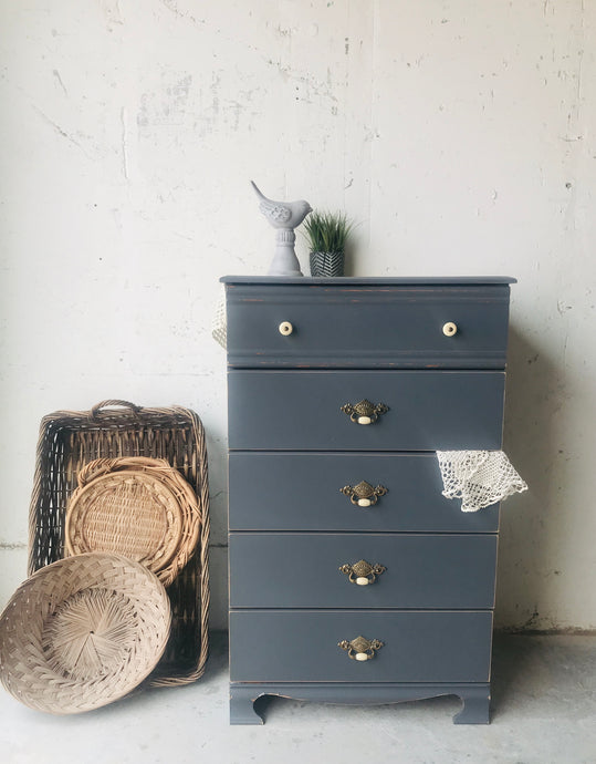 Pretty Gray Chest of Drawers