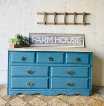 Load image into Gallery viewer, Beautiful Blue Farmhouse Buffet or Dresser