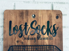 Load image into Gallery viewer, “Lost Socks” Repurposed Cutting Board &amp; Basket