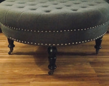 Load image into Gallery viewer, Gorgeous Tufted Round Rolling Ottoman