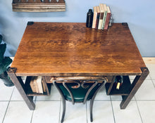 Load image into Gallery viewer, Amazing Vintage Tiger Oak Desk &amp; Chair