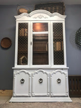 Load image into Gallery viewer, Pretty Vintage Lighted China Cabinet