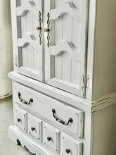 Load image into Gallery viewer, Pretty Vintage Farmhouse Armoire Dresser