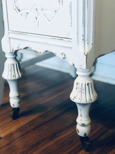 Ornate Antique Vanity and Chair Set