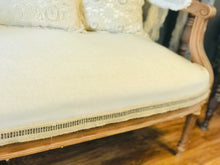 Load image into Gallery viewer, Gorgeous Antique Neutral Linen Settee