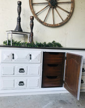 Load image into Gallery viewer, Pretty Vintage Farmhouse Large Dresser, Buffet, or TV Stand