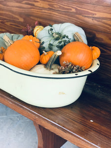 Huge Old Porcelain Farmhouse Wash Tub