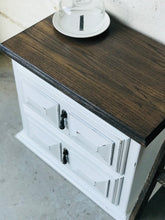 Load image into Gallery viewer, Pretty Vintage Farmhouse Nightstand or End Table Set