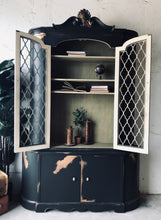 Load image into Gallery viewer, Gorgeous Large Black &amp; Gold China Cabinet