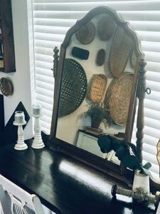 Ornate Antique Vanity and Chair Set