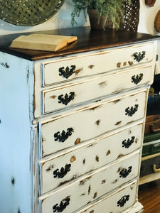 Tall Boy Farmhouse Chest of Drawers