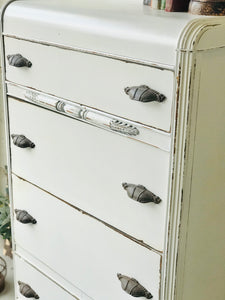 Beautiful Vintage Waterfall Chest of Drawers