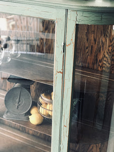 Gorgeous Chippy Antique Solid Wood Curio Cabinet