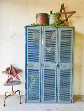 Load image into Gallery viewer, Amazing Vintage Industrial Triple Locker